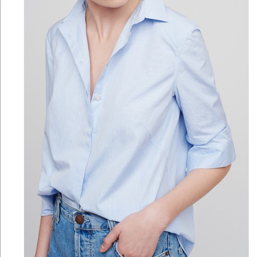 Poplin Pleat-Back Shirt